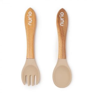 set-tacamuri-pentru-bebelusi-silicon-si-lemn-maro-801594.jpg Set Tacamuri pentru Bebelusi Silicon si Lemn - Maro - Nurio