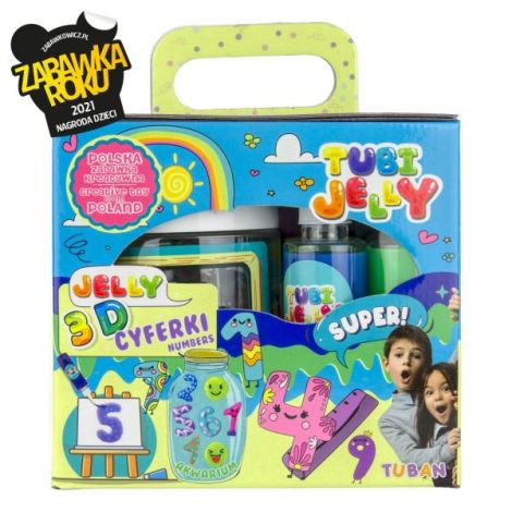 SET TUBI JELLY (gel modelator) cu 6 culori si acvariu mic ,   NUMERE