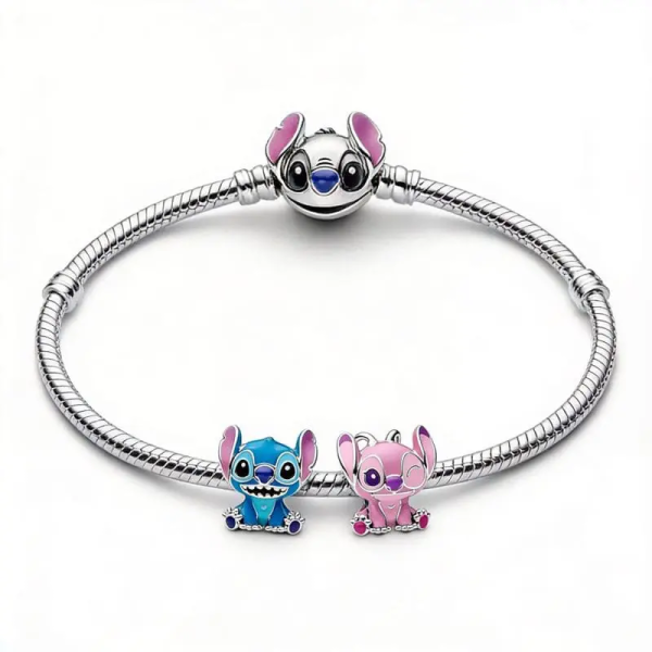 Bratara Stitch  si 2 Charm-uri Cu Argint