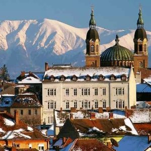 Tablou GM100, Sibiu, Pictura cu Diamante, Goblen cu pietre 5D, cu rama de lemn, 40 x 50 cm