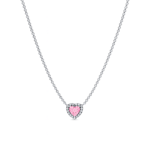 Colier Pink Heart Silver cu Argint