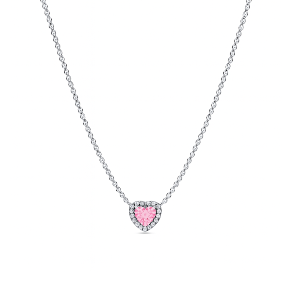 Colier Pink Heart Silver cu Argint