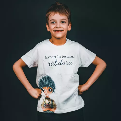 testarea-rabdarii-copii-1-.webp Tricou din bumbac - Expert în testarea răbdării - Alec Blenche