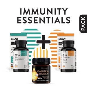 thumbnail_Bundlesimunitate__2.Immunityessentials_1200x1200.jpg IMMUNITY ESSENTIALS, pachet promotional (Miere Manuka Melora 100+, 250g + m36 Zinc Bisglycinate+ m10 Natural Vitamin D3 2000 IU from lanolin), natural, 335.5g