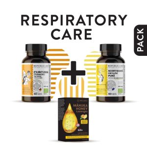 thumbnail_Bundlesimunitate__6.Respiratorycare_1200x1200.jpg RESPIRATORY CARE, pachet promotional (Dropsuri manuka lamaie + Curcuma capsule + Scortisoara capsule), natural, 93g