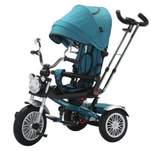 Tricicleta cu far luminos si sunete, Maner reversibil, SL03 - Verde