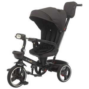 Tricicleta reversibila SL07 negru cu pozitie de somn, roti cauciuc, muzica si lumini