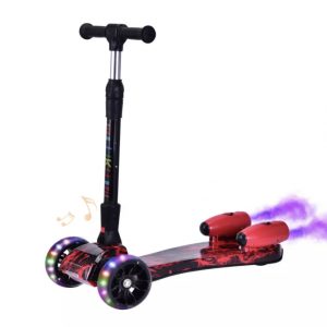 Trotineta cu aburi, sunete si lumini, cu Bluetooth si cablu USB, TR07, rosu