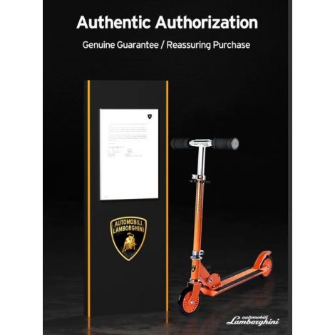 Trotineta licentiata Lamborghini,3-8 ani, 3 roti, cadru aluminiu, portocalie, roti led, MESUCA