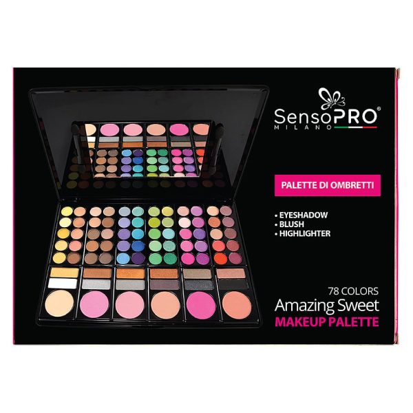 Trusa Machiaj Amazing Sweet SensoPRO Milano, 78 culori cu blush