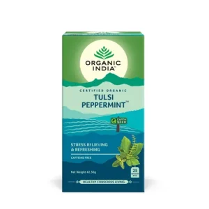 Ceai Tulsi Mentă, Amestec Adaptogen Reîmprospătant, 25pl | Organic India