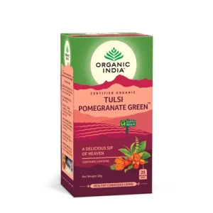 Ceai Tulsi Rodie Ceai Verde, O Gură Divină de Savoare, 25pl | Organic India