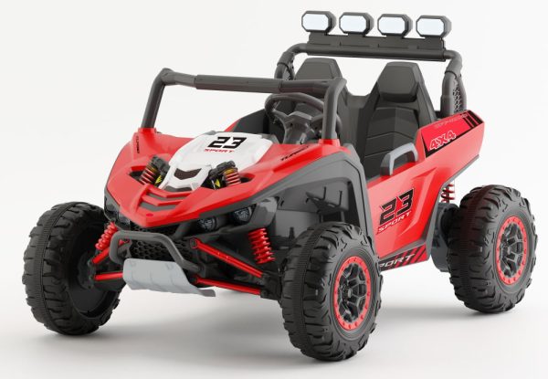 UTV electric pentru copii, Kinderauto Arrow Dune-Buggy, 220W, 12V, roti EVA, premium, 2 locuri, rosu