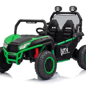 UTV electric pentru 2 copii, Kinderauto Dune-Buggy V2, 800W, 24V 10Ah, echipare premium, verde