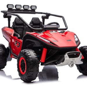 UTV electric pentru 2 copii Kinderauto Vector V2 Dune-Buggy, 220W, 12V, roti moi, scaun tapitat, echipat premium, rosu