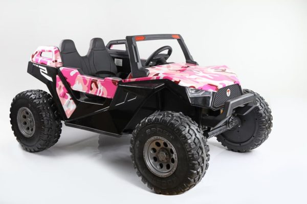 UTV electric pentru 4 copii, Kinderauto Buggy XXL , 500W 24V 14Ah, Pink camuflaj