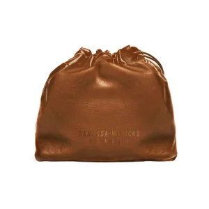 vegan-leather-drawstring-pouch-brown-gold.webp Vegan Leather Drawstring Pouch Brown Gold