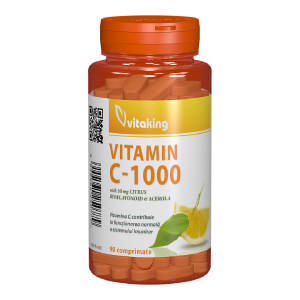 vitamina-c-1000-mg-cu-bioflavonoide-acerola-si-macese-90-comprimate.png Vitamina C cu Bioflavonoide 1000mg, 90 tablete, VitaKing