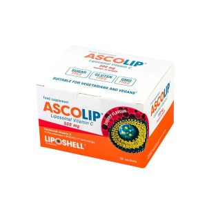 vitamina-c-lipozomala-ascolip-500mg-cirese-01-94f.jpg ASCOLIP, Vitamina C Lipozomală 500 mg, cu aromă de cireșe, 30 plicuri, LIPOSHELL®