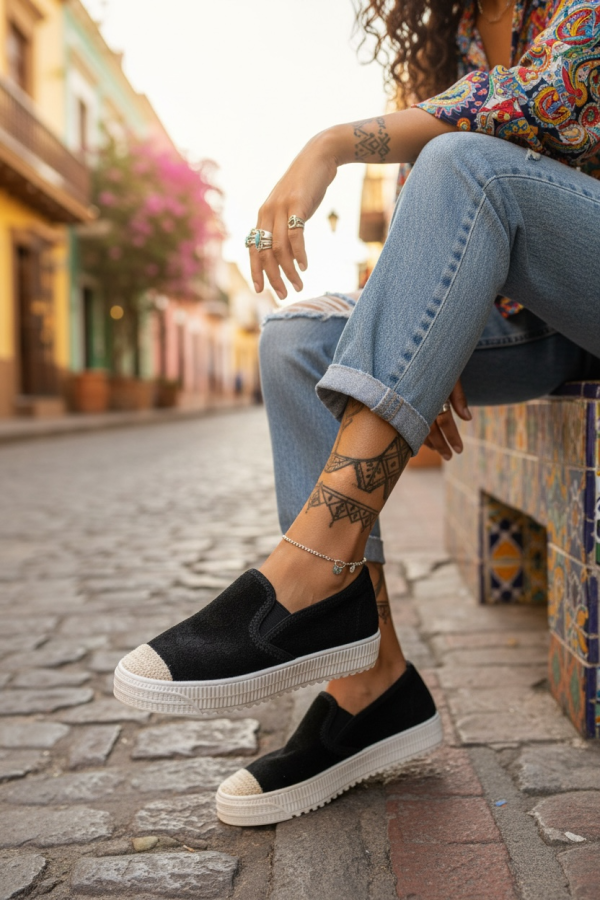 Espadrile dama casual negre Y602   T53-2
